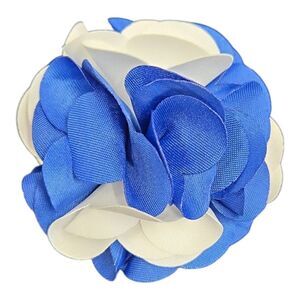 MEN'S ST.PATRICK LARGE WHITE-ROYAL LAYERED LAPEL PIN FLOWER. TLF